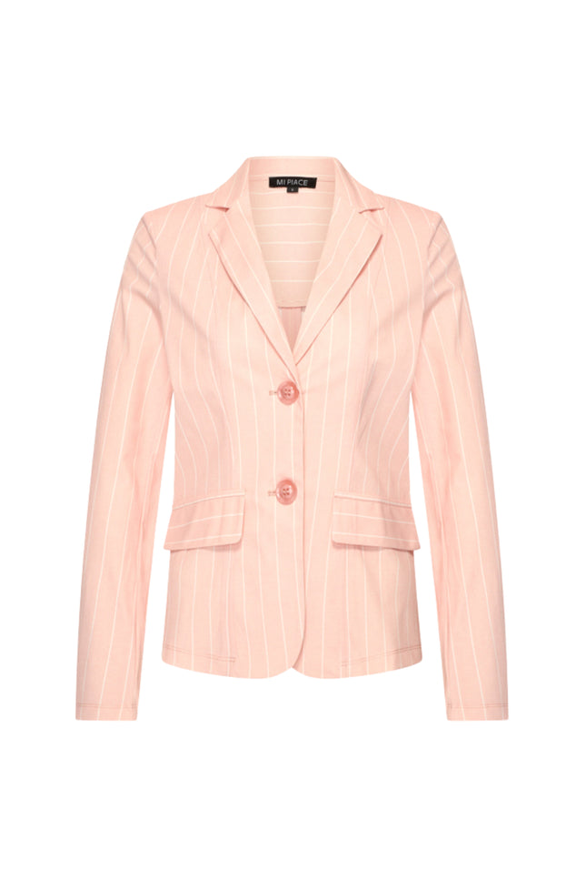 Mi Piace Travel Blazer Classic Stripe Print Mellow Rose 202015 Stretchshop.nl
