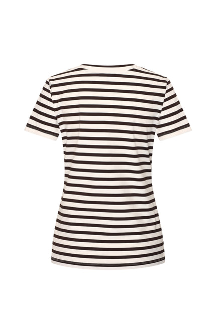 Mi Piace Travel Top Stripe Espresso Offwhite 202080 Stretchshop.nl