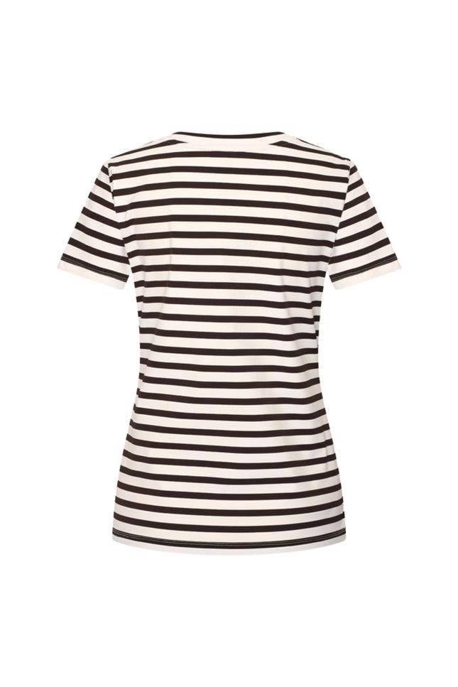 Mi Piace Travel Top Stripe Espresso Offwhite 202080 Stretchshop.nl