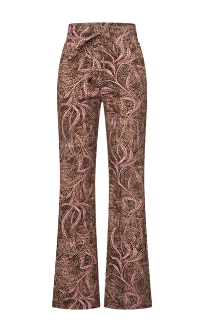 Mi Piace Heavy Travel Broek Twilight Twigs Print Espresso 202136 Stretchshop.nl
