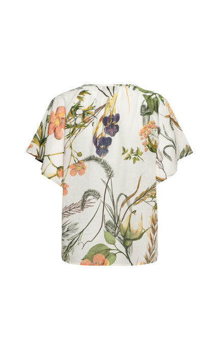 &Co woman Top Axelle Flower Offwhite Multi TO345 Stretchshop.nl