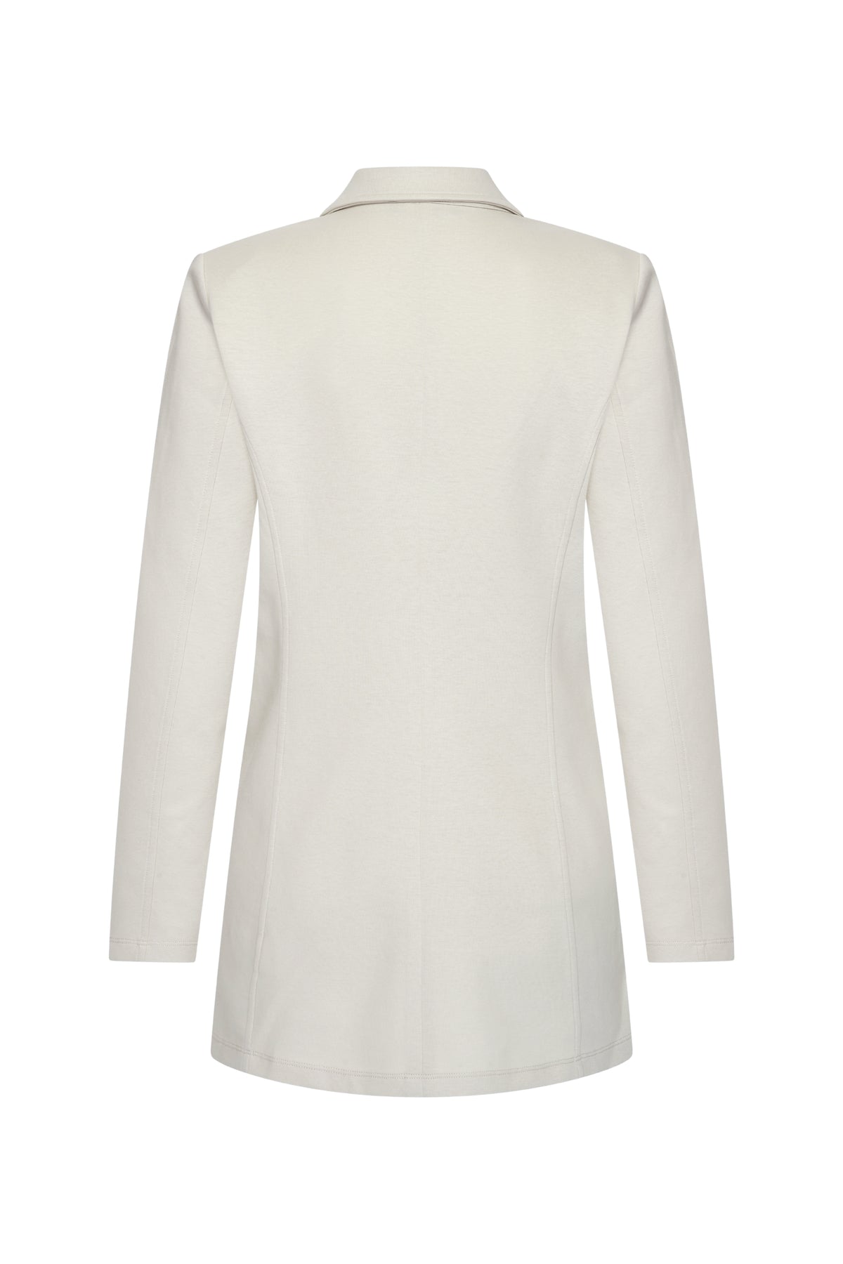 Blazer en sweatset van Mi Piace, stijlvolle en comfortabele dameskleding, close-up van het blazer en sweatstofmateriaal.