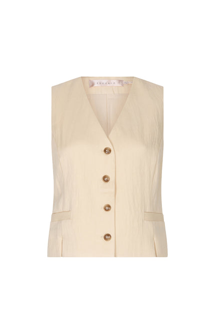 EsQualo Gilet Crushed Light Sand HS26.10229 Stretchshop.nl
