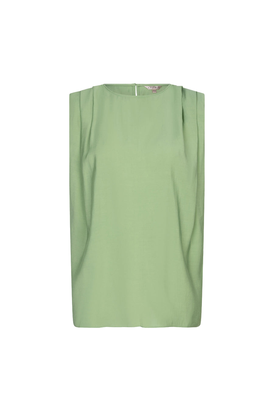Crinkle modal top in jungle groen van EsQualo, met losse pasvorm en elegante uitstraling, zichtbaar op de afbeelding.