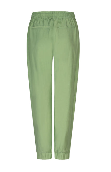 EsQualo Broek Crinkle Modal Jungle Green HS26.05213 Stretchshop.nl