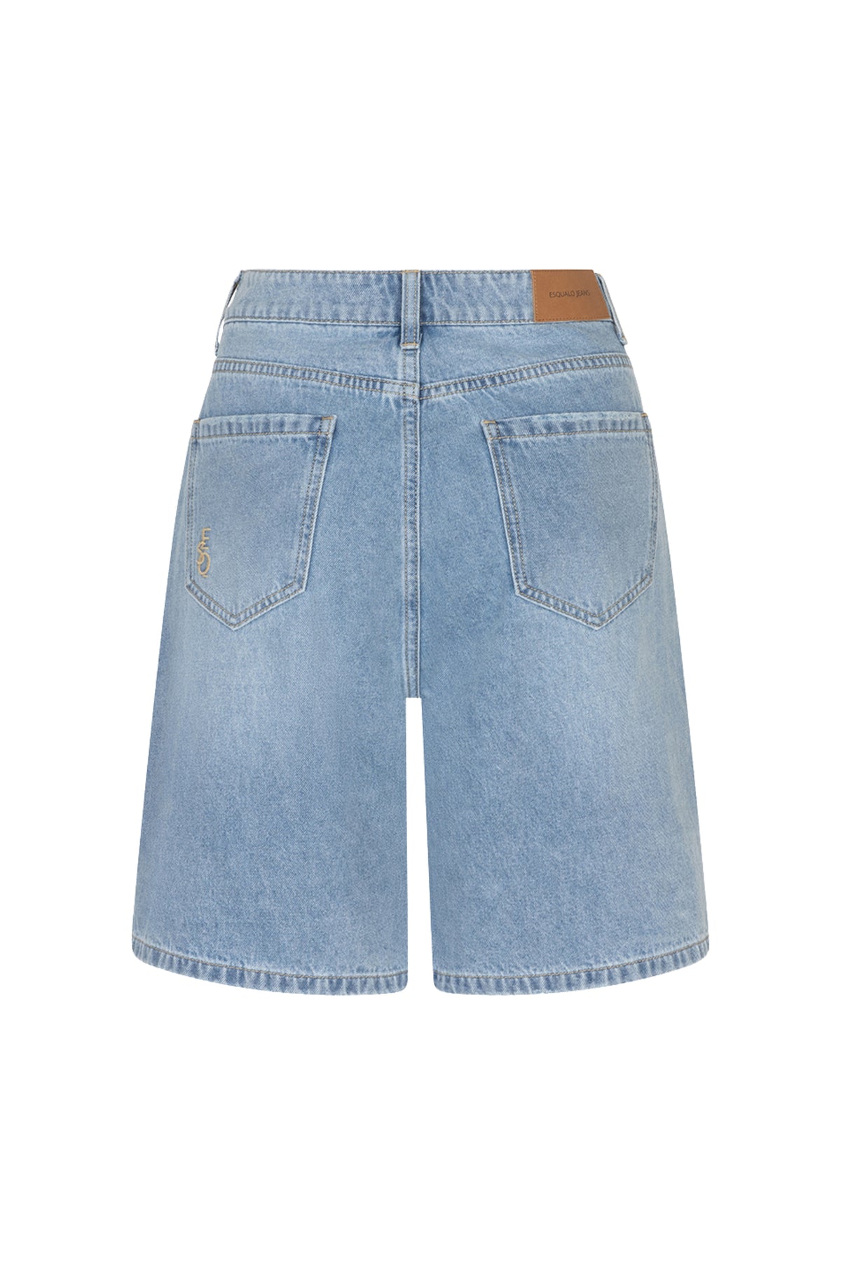 Blauwe denim Bermuda shorts van EsQualo, korte jeans met verstelbare taille en casual pasvorm, perfect voor zomerse dagen.