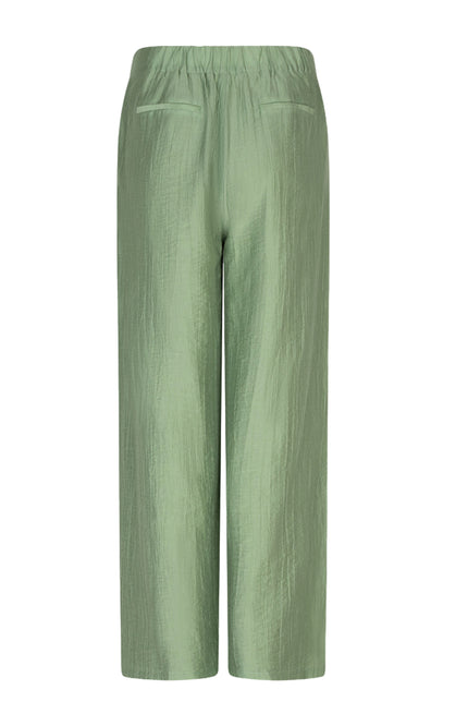 EsQualo Broek Wide Light Crinkle Jungle Green HS26.14216 Stretchshop.nl