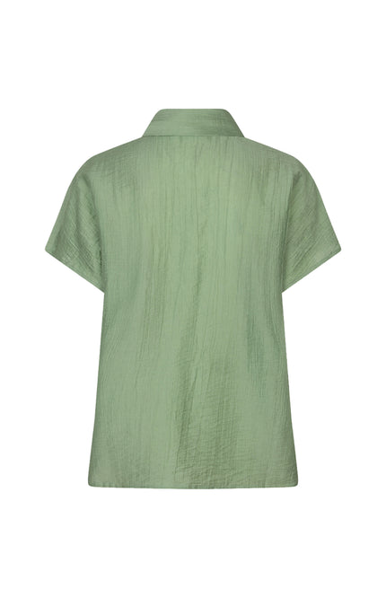 EsQualo Blouse Batwing Light Crinkle Jungle Green HS26.14218 Stretchshop.nl