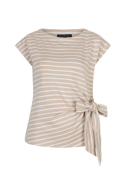 Red Button T-shirt Terry Stripe Knot Pebble SRB4759 Stretchshop.nl