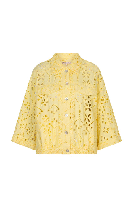 EsQualo Jacket Broderie Anglaise Lemon HS26.28236 Stretchshop.nl