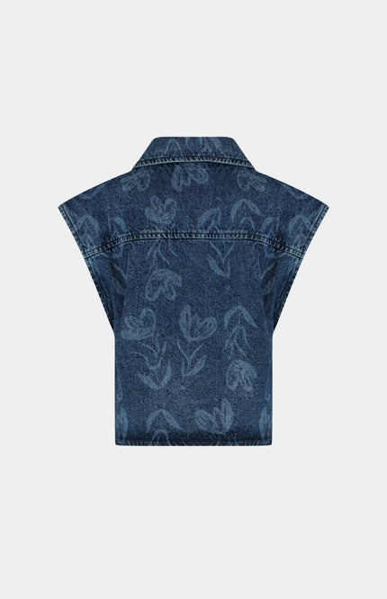 Harper & Yve Gilet Esmee Mid Blue SS6D203 Stretchshop.nl