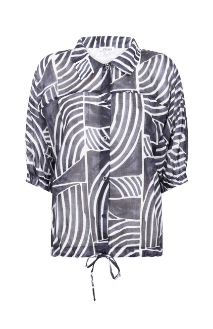 Zoso Blouse Coline Navy 262 Stretchshop.nl