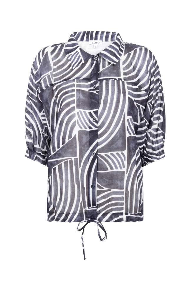 Zoso Blouse Coline Navy 262 Stretchshop.nl