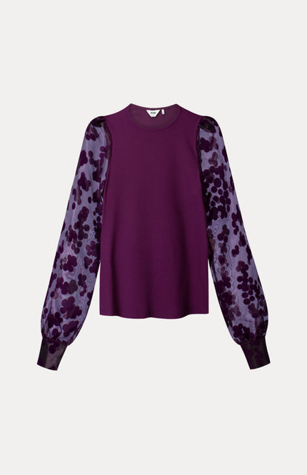 POM Amsterdam Top Britt Dark Plum Purple SP9854 Stretchshop.nl