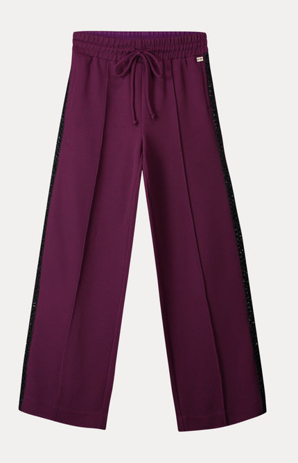POM Amsterdam Broek Leah Dark Plum Purple SP9848 Stretchshop.nl