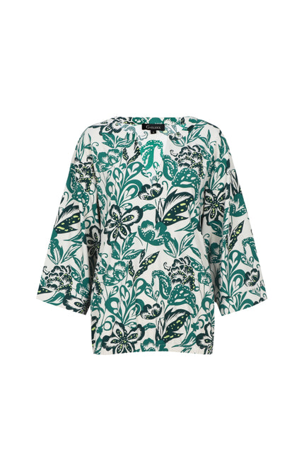 G-maxx Top Wilhelmine Sand Vintage Green Stretchshop.nl