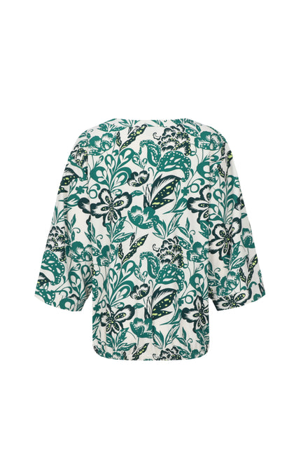 G-maxx Top Wilhelmine Sand Vintage Green Stretchshop.nl