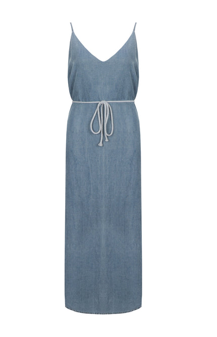 G-maxx Jurk Marita Denim Mid Blue Stretchshop.nl