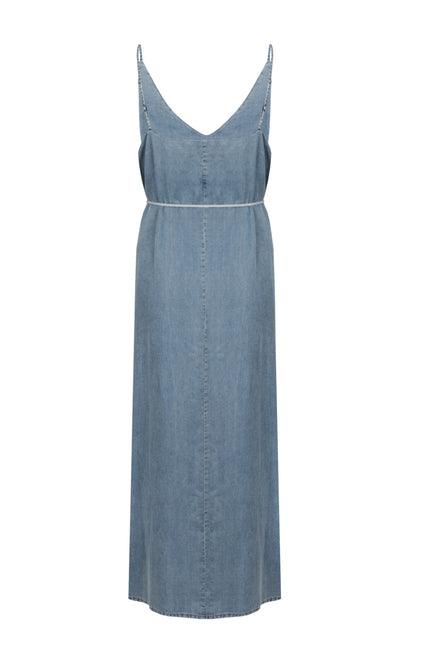 G-maxx Jurk Marita Denim Mid Blue Stretchshop.nl