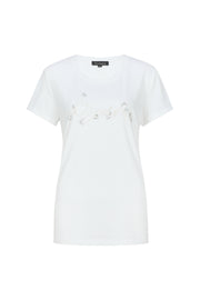 Offwhite G-maxx T-shirt Airi met ronde hals en korte mouwen, getoond op een witte achtergrond.