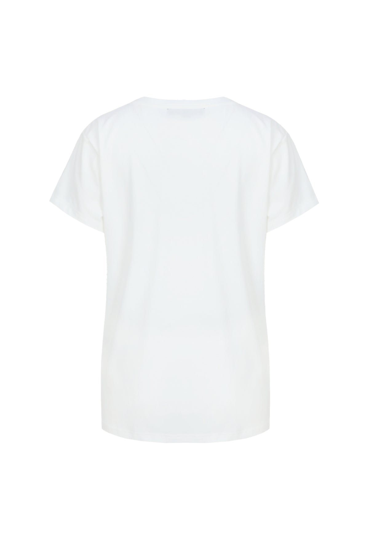 Wit T-shirt Airi van G-maxx met ronde hals en korte mouwen, getoond op een model.