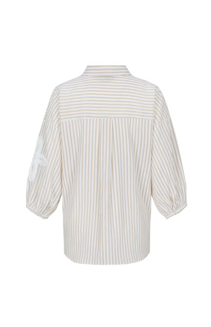 G-maxx Blouse Lumi Offwhite Nude Oat Stretchshop.nl