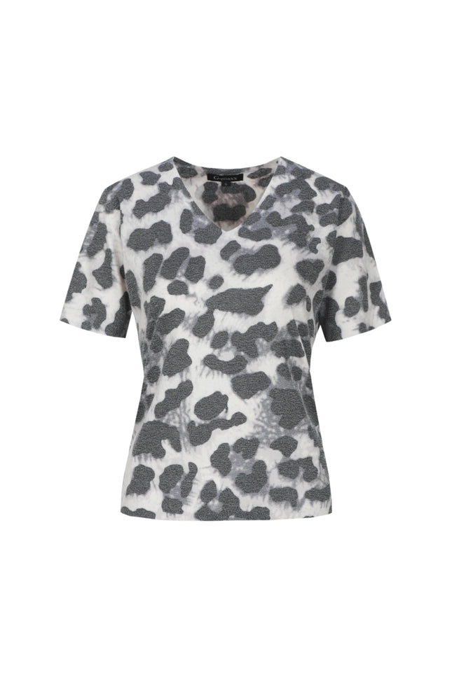 G-maxx Top Elvi Knitting Sand Black Stretchshop.nl