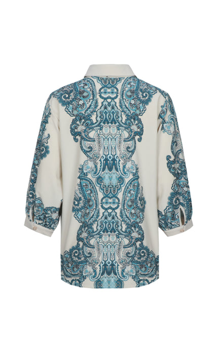 G-maxx Blouse Beata Sand Teal Stretchshop.nl