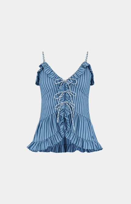 Harper & Yve Top Maren Blue Stripe HS6P405 Stretchshop.nl