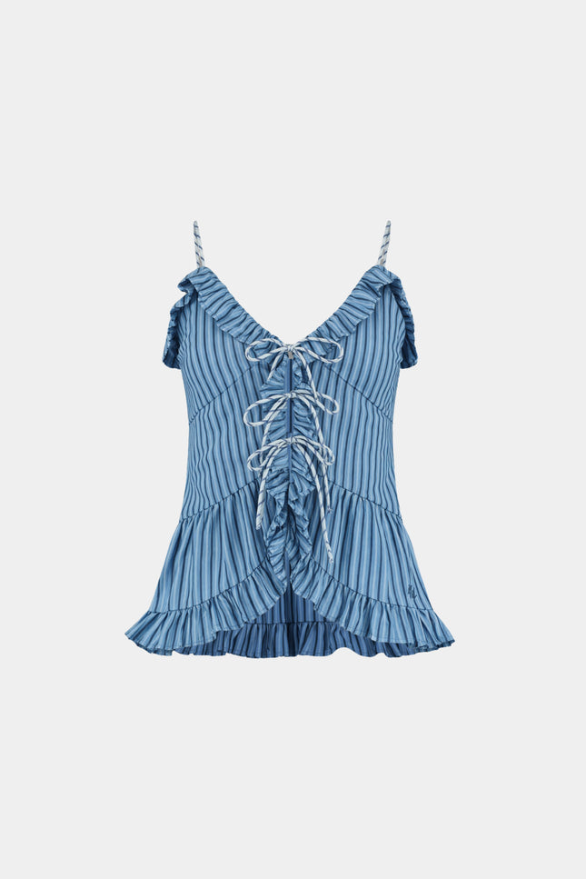 Harper & Yve Top Maren Blue Stripe HS6P405 Stretchshop.nl