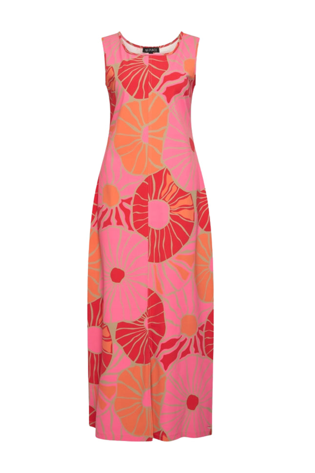 Mi Piace Travel Jurk Desert Anemone Print Coral 202278 Stretchshop.nl