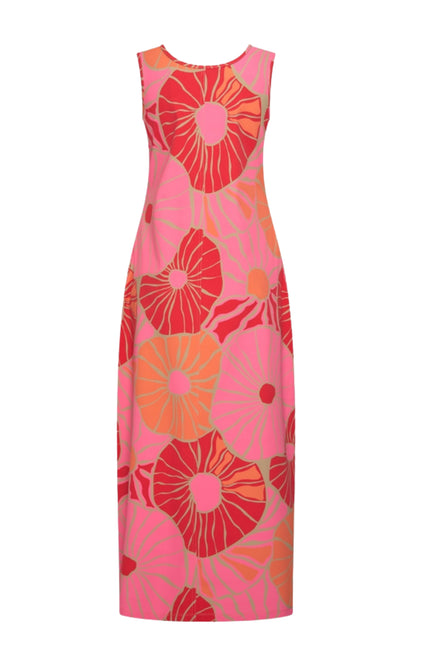 Mi Piace Travel Jurk Desert Anemone Print Coral 202278 Stretchshop.nl