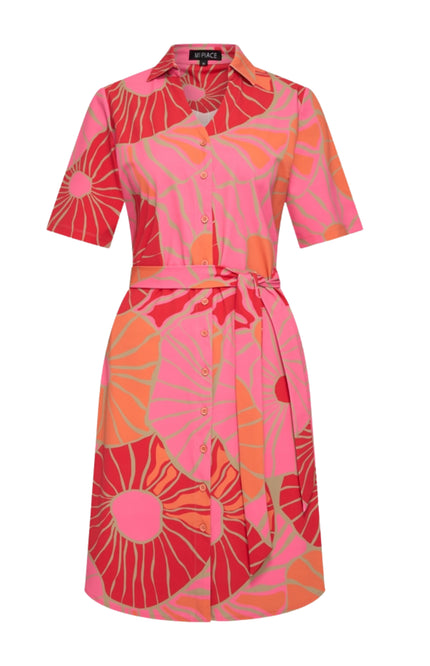 Mi Piace Travel Jurk Anemone Print Coral 202807 Stretchshop.nl
