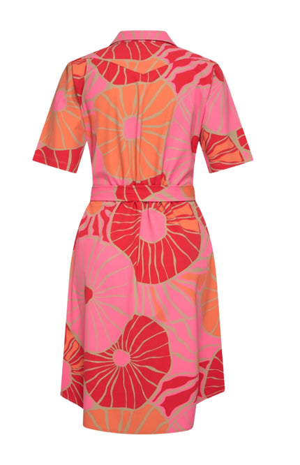 Mi Piace Travel Jurk Anemone Print Coral 202807 Stretchshop.nl