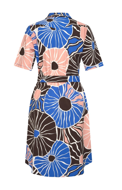 Mi Piace Travel Jurk Anemone Print Nautic Blue 202807 Stretchshop.nl