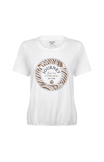 Zoso T-Shirt Journey White Summer Camel 262 Stretchshop.nl