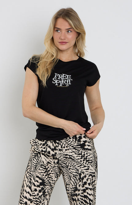 Elvira Casuals T-shirt Free Sprit Black Stretchshop.nl