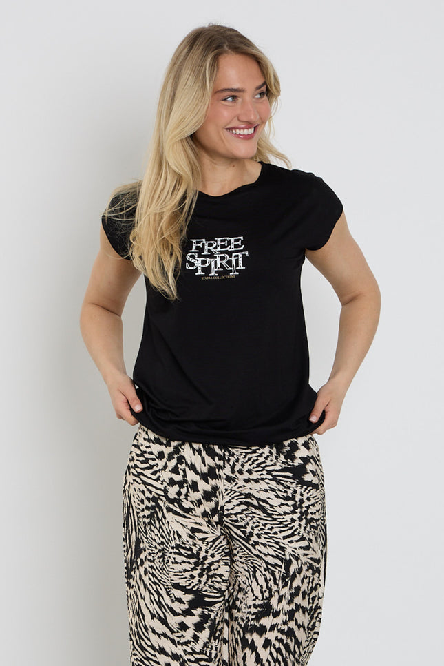 Elvira Casuals T-shirt Free Sprit Black Stretchshop.nl