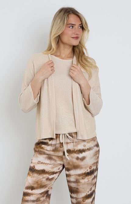 Elvira Casuals Vest Natasha Creme Gold Stretchshop.nl