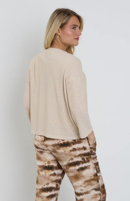 Elvira Casuals Vest Natasha Creme Gold Stretchshop.nl