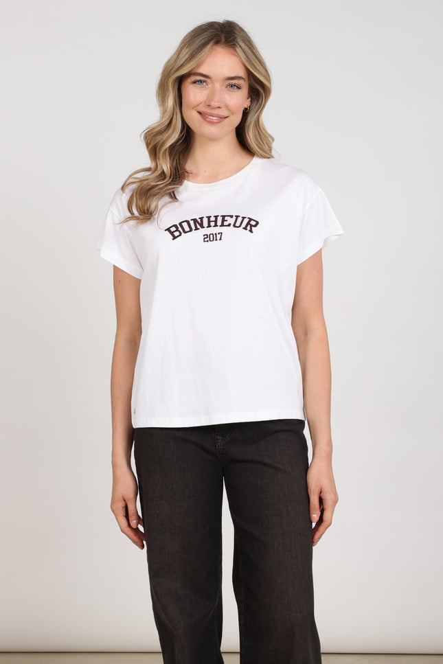 T-shirt Senna Offwhite Chocolate NKF04020