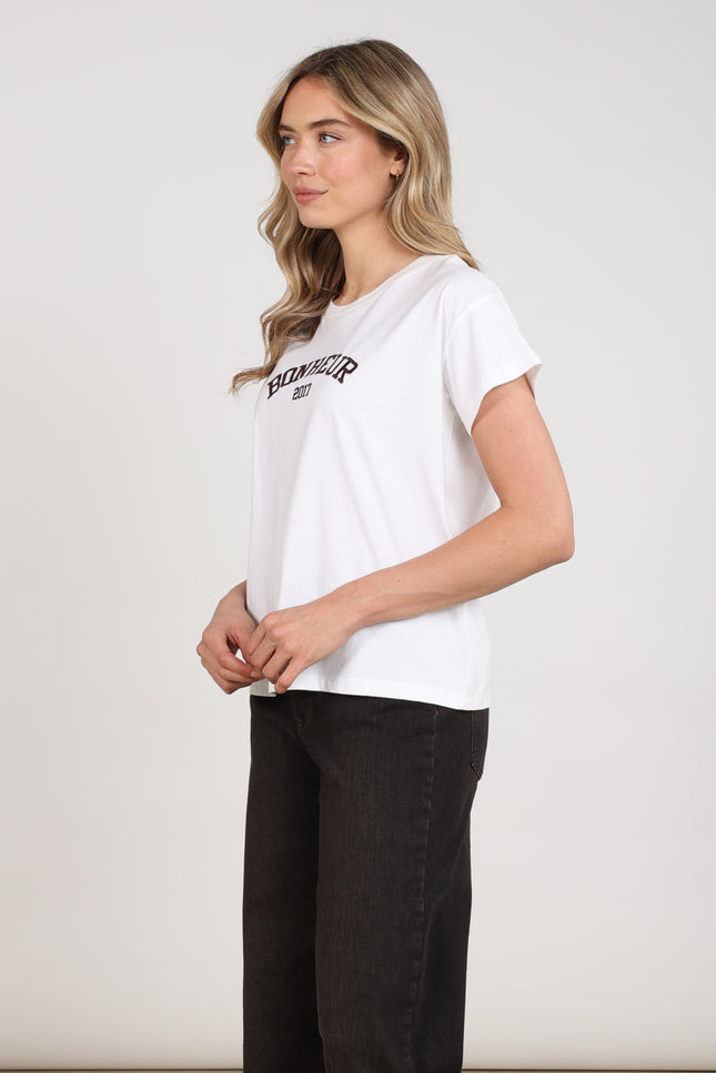 T-shirt Senna Offwhite Chocolate NKF04020