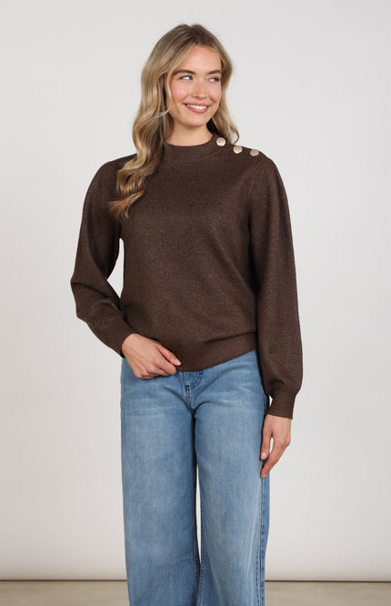 Trui Molly Strass Chocolate NKF03085