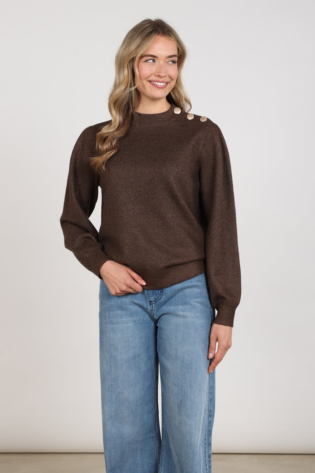 Trui Molly Strass Chocolate NKF03085