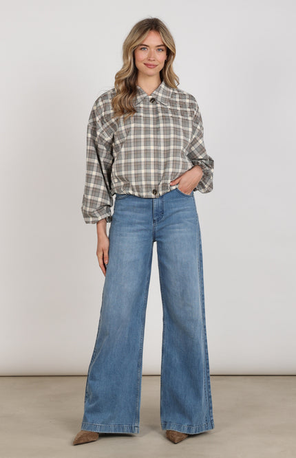 Jeans Stevi Embroidery Blue Denim NKF09118