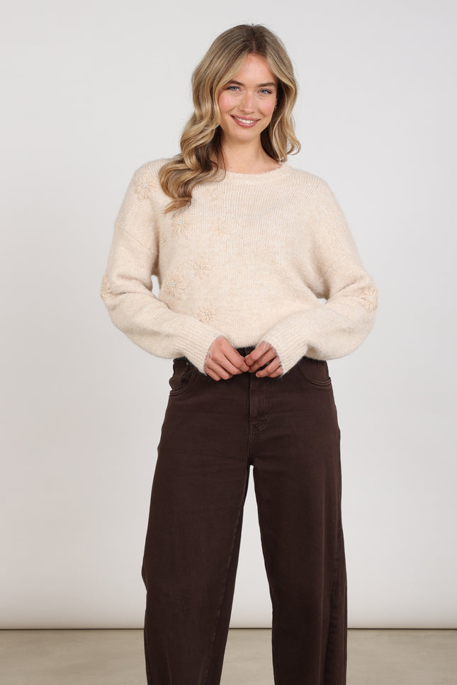 Trui Konstanza Flower Sand NKF03046
