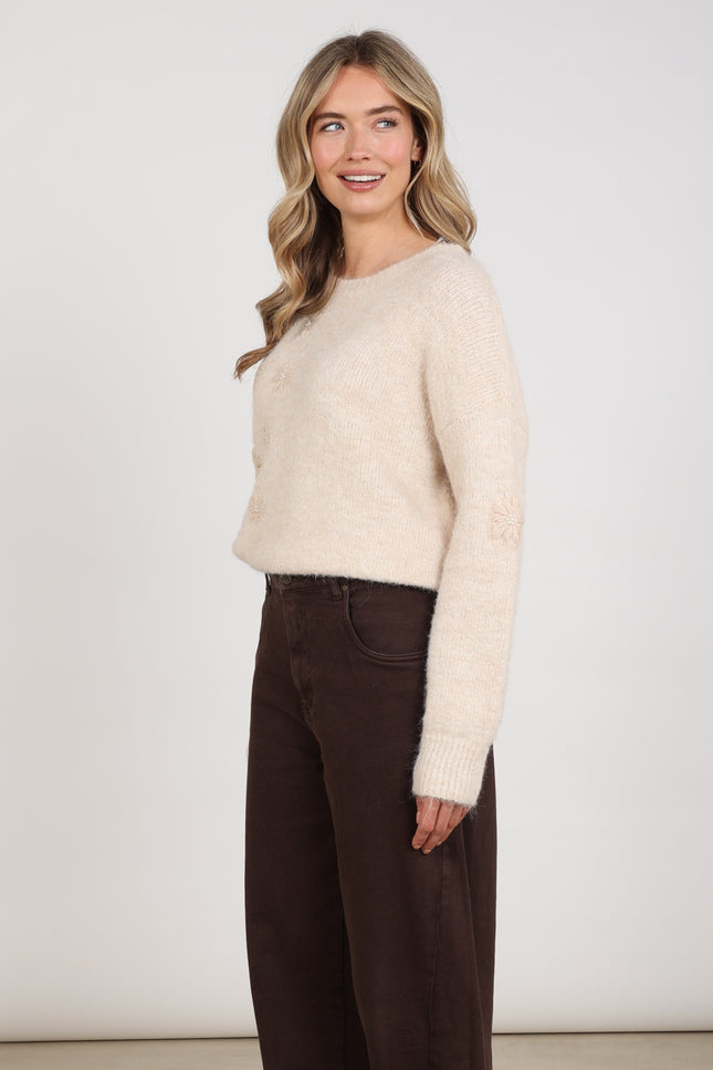 Trui Konstanza Flower Sand NKF03046