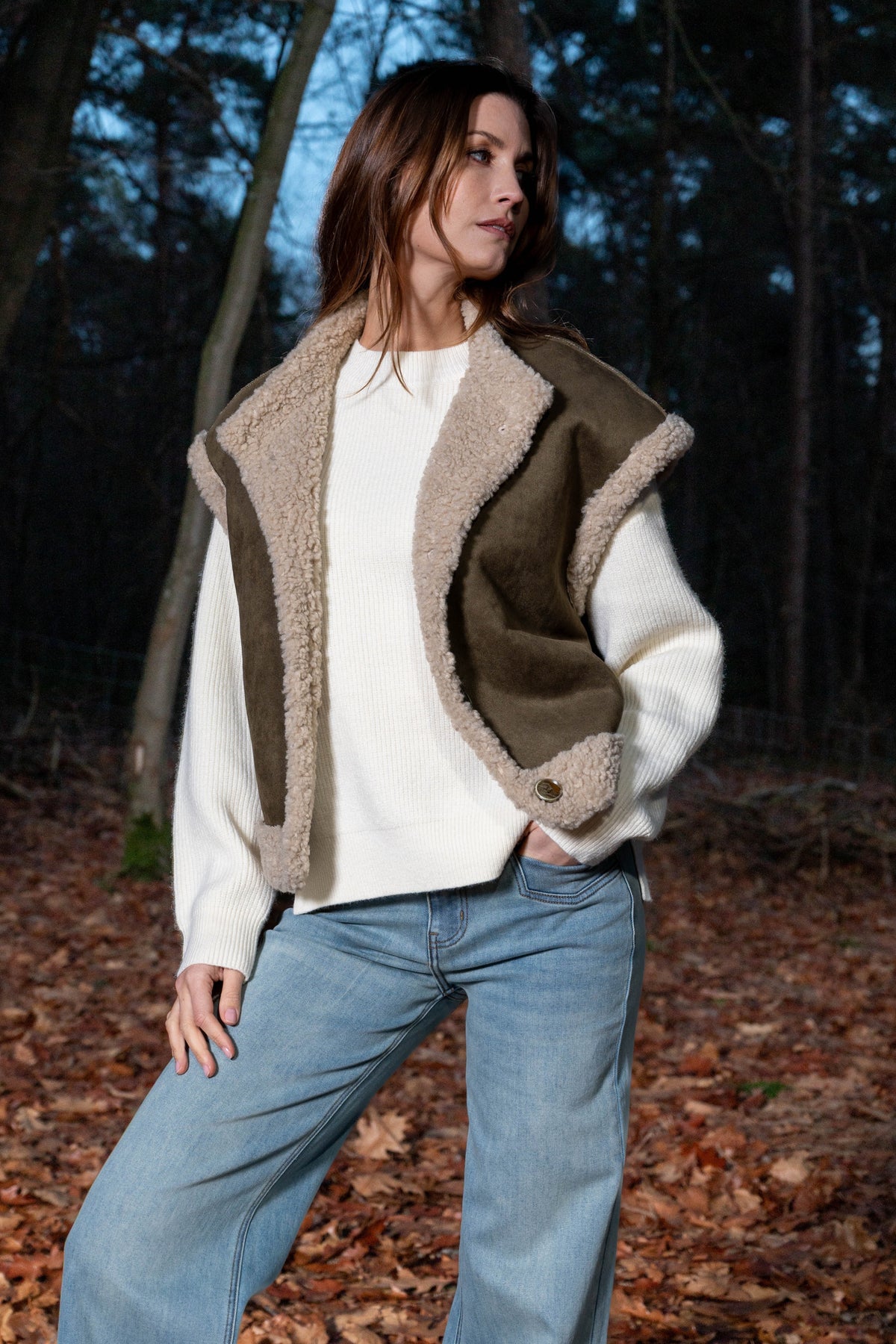 Lichtgroen gilet van Maicazz & Zizo Ventura Moss, damesmodel met rits en warme voering, casual stijl.