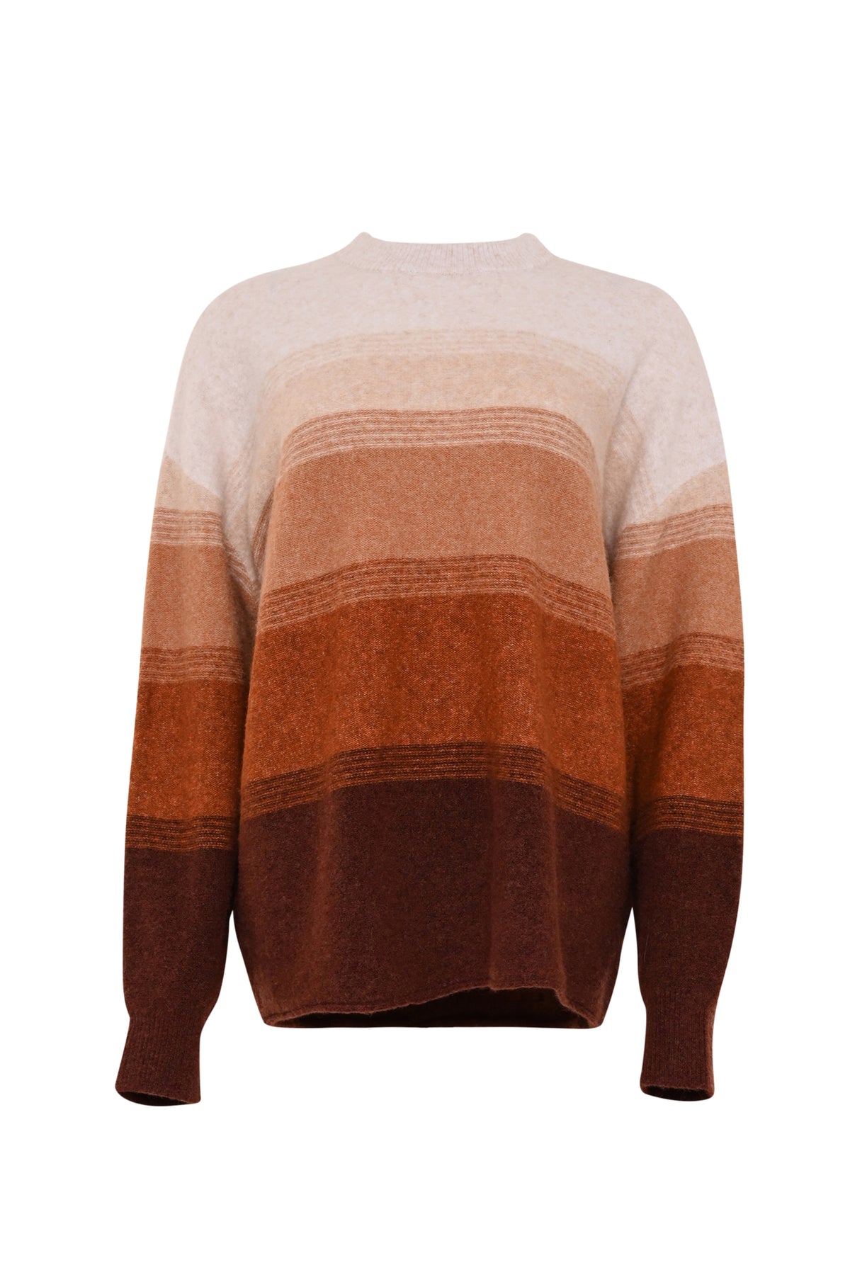 Zachte offwhite trui van Maicazz & Zizo met een comfortabele pasvorm en ronde hals, gedragen door een model.
