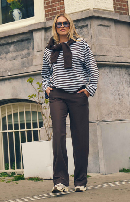 Broek Mira Elastic Twill Jersey Deep Brown FW261220206 L32